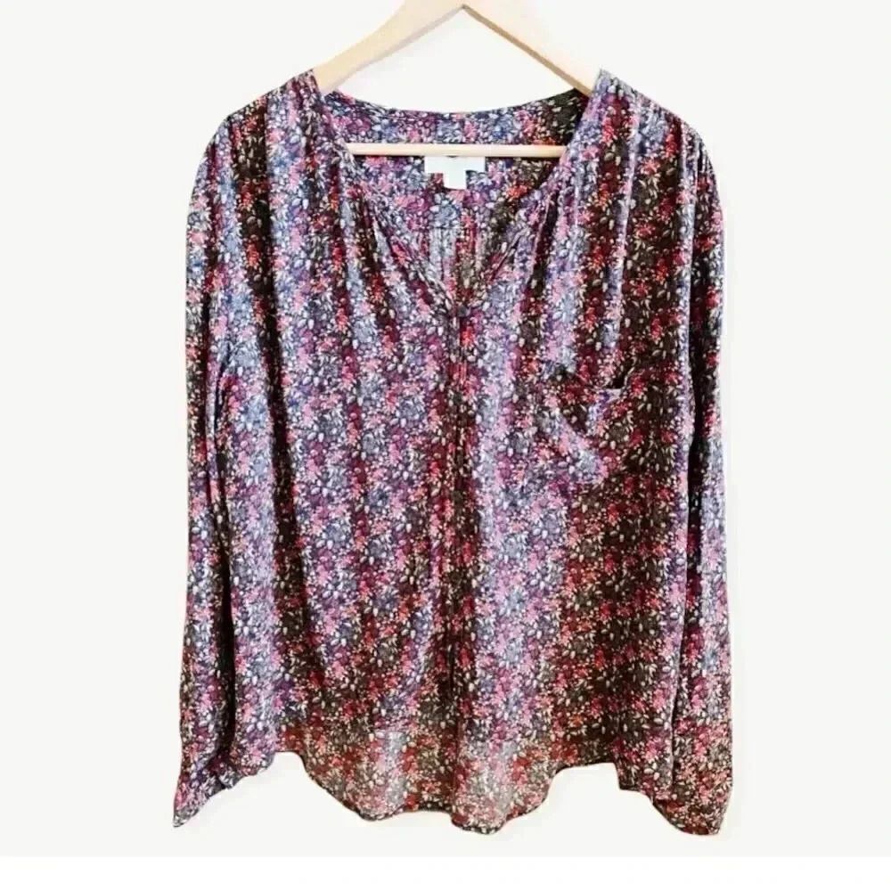 Treasure and Bond Womens Boho  Bohemian Gypsf Festival Floral Top SZ XL